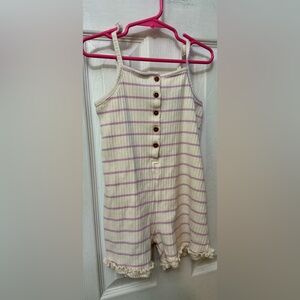 ZARA Girl's Ribbed Romper with Buttons, 5-6 years